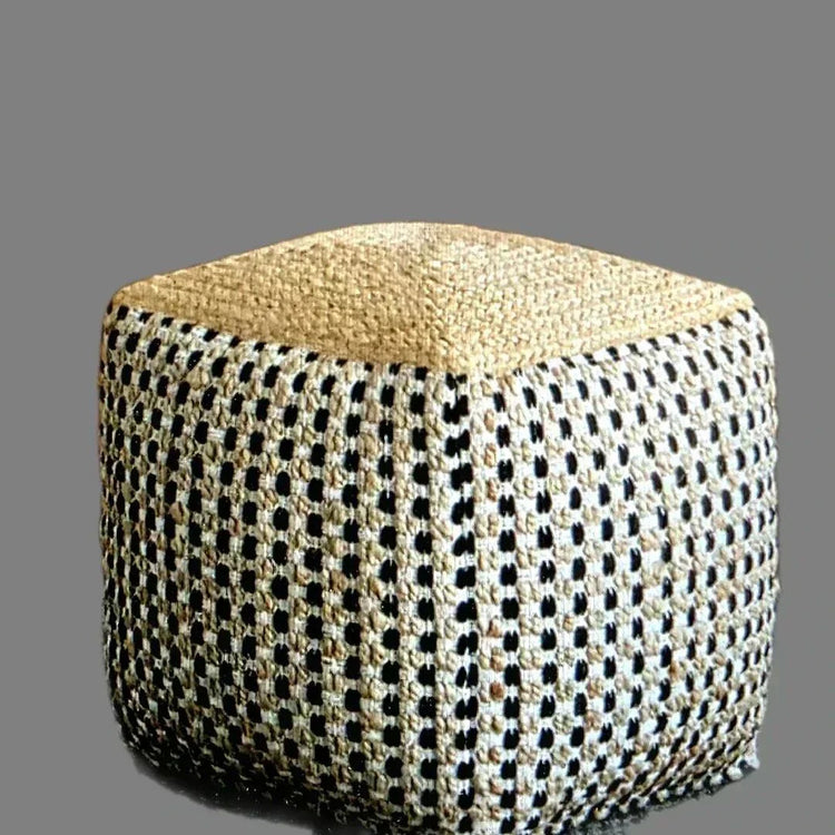 Eco-friendly Jute Pouf 16 used as a footrest