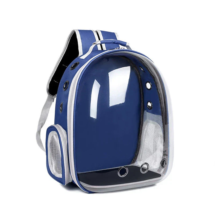 Pet backpack with safety buckle and comfortable interior