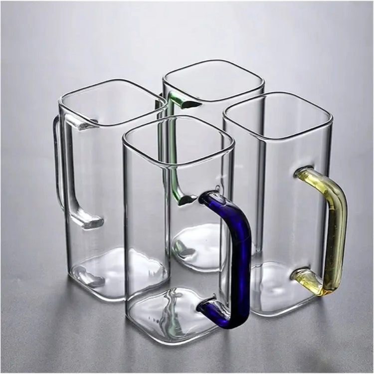 Stylized 370ml Deluxe Borosilicate Glass square desing