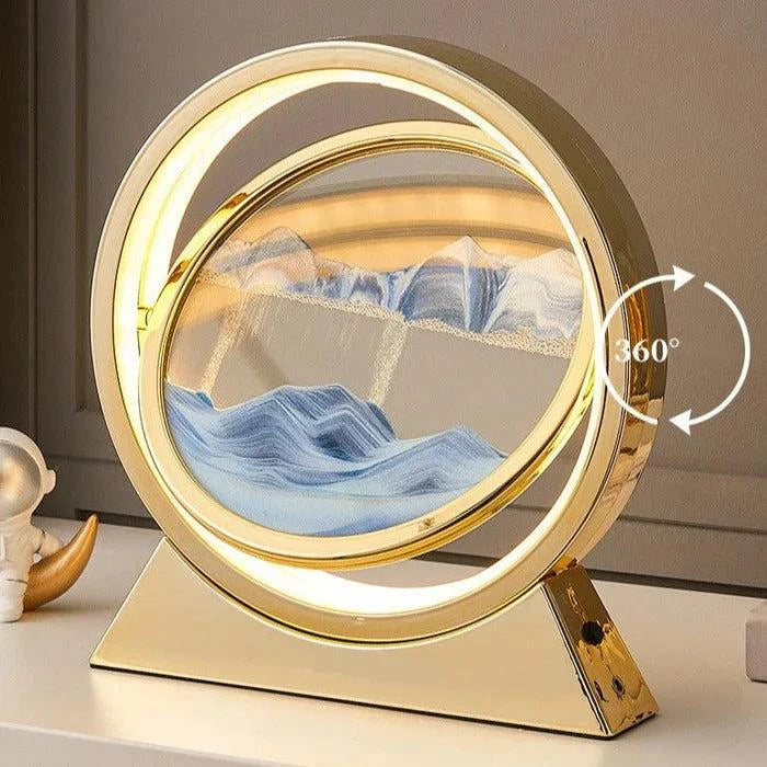 Luxury Sand Lamp with Gold Finish & LED Lighting