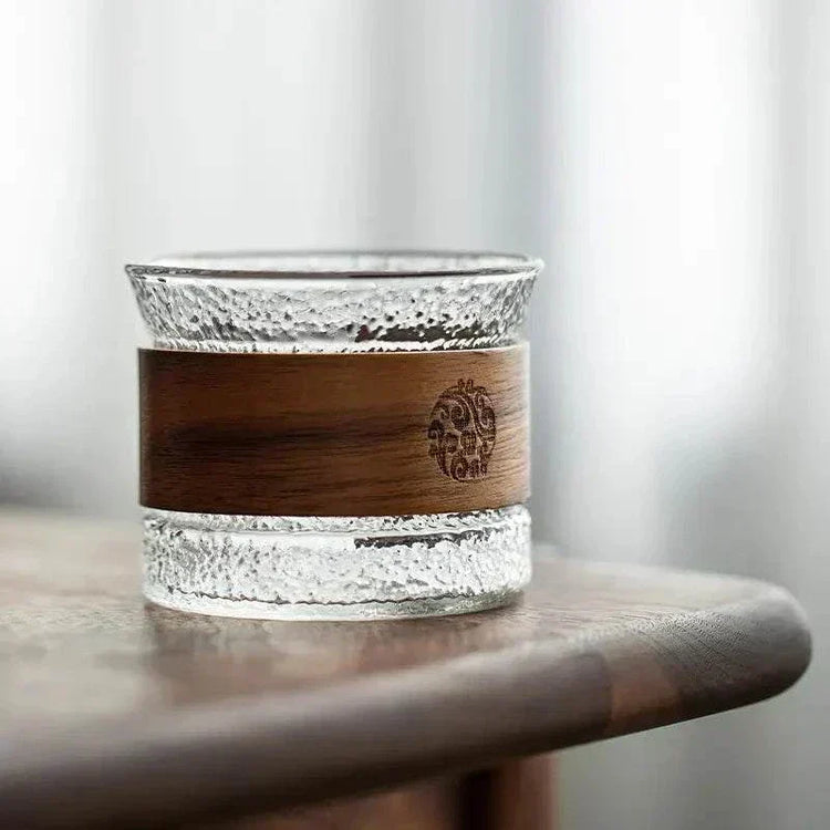 beautiful minimalist whisky glass cup bamboo insulated