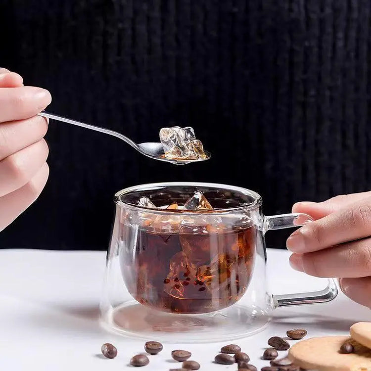 Heat-resistant glass coffee mug