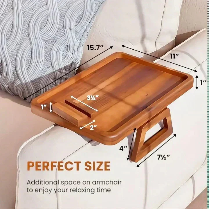 sofa armrest tray with phone in 360° slot