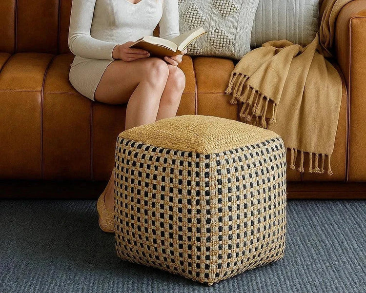 Elevate Your Space with the Jute Pouf 16.