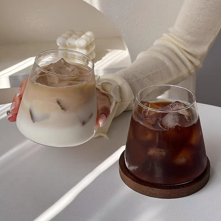 Elegant glass tumbler Cupus design 350 ml - handmade Artistic