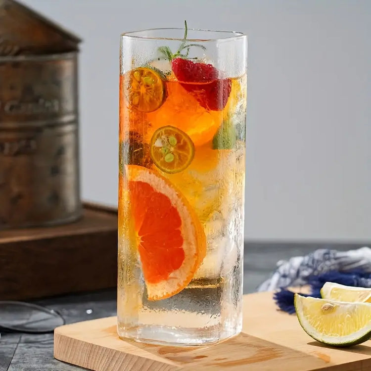 Durable and lightweight square cups glass for modern dining.