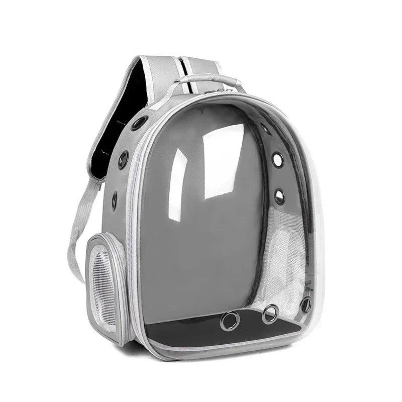 Multiple color options of transparent cat backpack