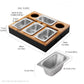 Acacia wood snack tray for living room or patio.