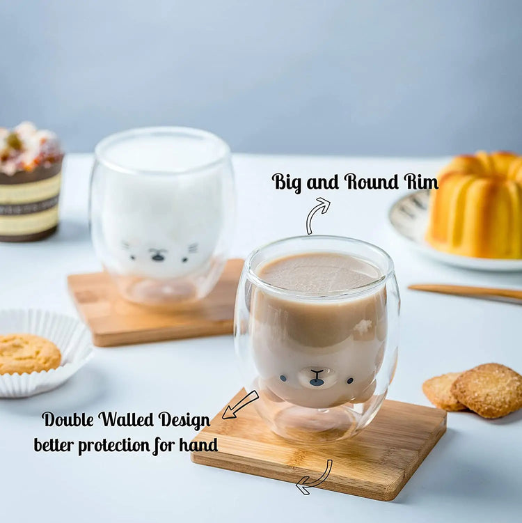 hello Bear glass cup