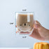 Modern drinking glass with double-layer bear design