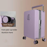 Durable suitcase with built-in cup holder