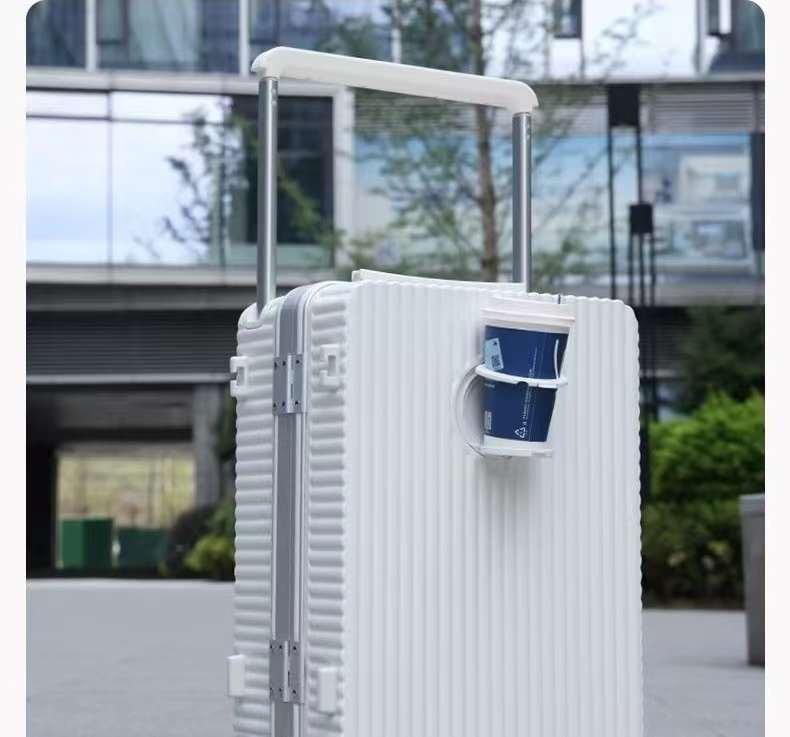 Aluminum frame suitcase with spinner wheels