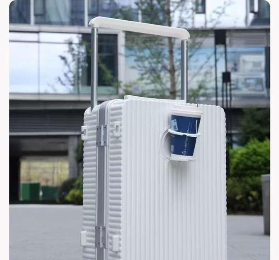 Aluminum frame suitcase with spinner wheels