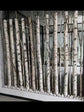 Realistic birch logs decor with LED lighting, perfect for home and events.