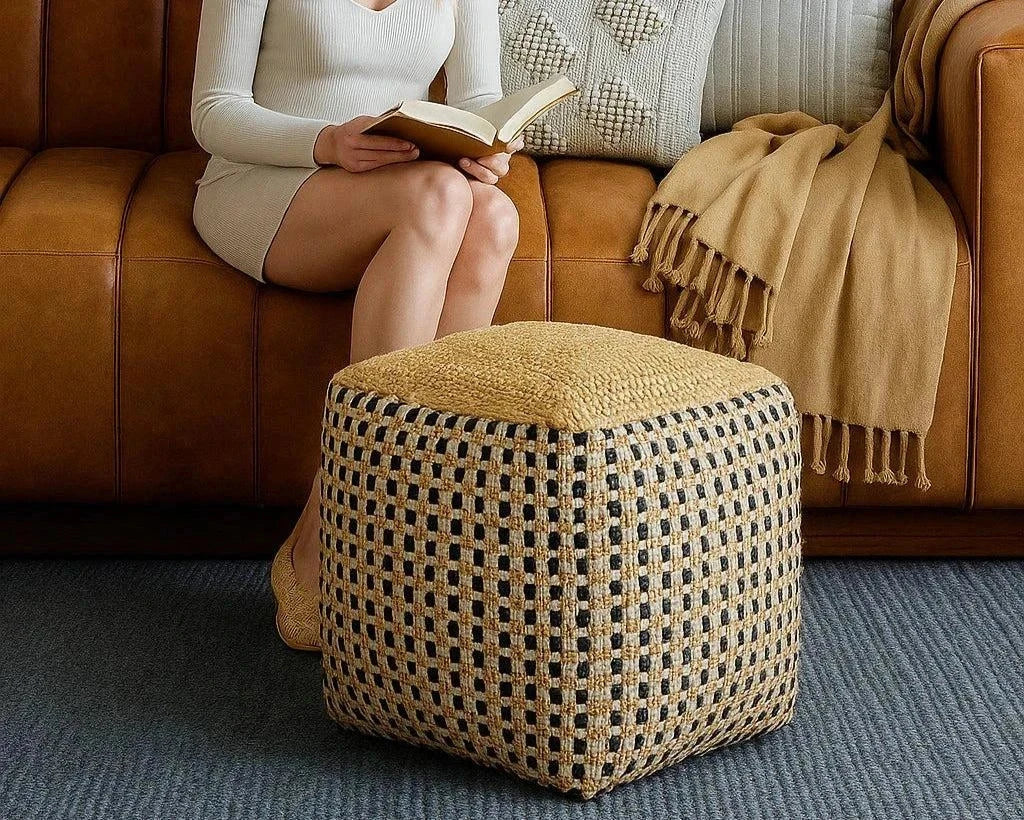Elevate Your Space with the Jute Pouf 16.