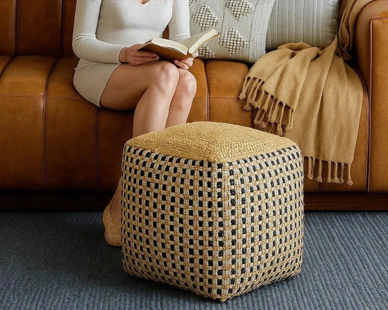 Elevate Your Space with the Jute Pouf 16.